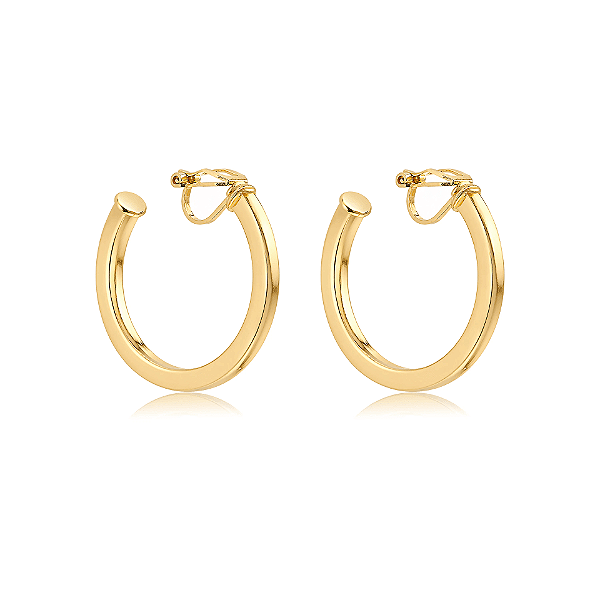 Brinco pressão argola reta ouro semijoia 7304805