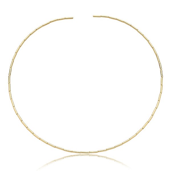 Colar aro choker canutilhos ouro semijoia 9791