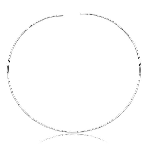 Colar aro choker canutilhos ródio semijoia 9791