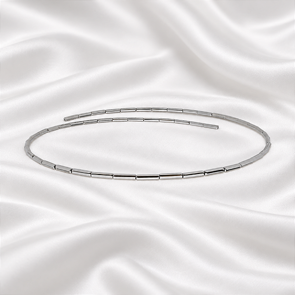Colar Choker Flexível de Canutilhos Semijoia