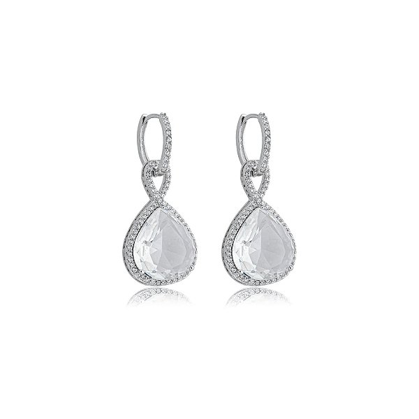 Brinco argolinha zircônia cristal ródio semijoia 23k02020