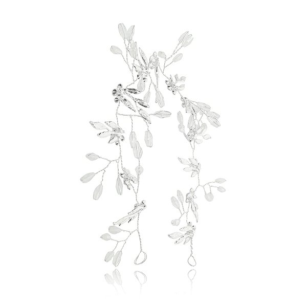 Tiara coroa noiva flores cristais e pérolas prateado