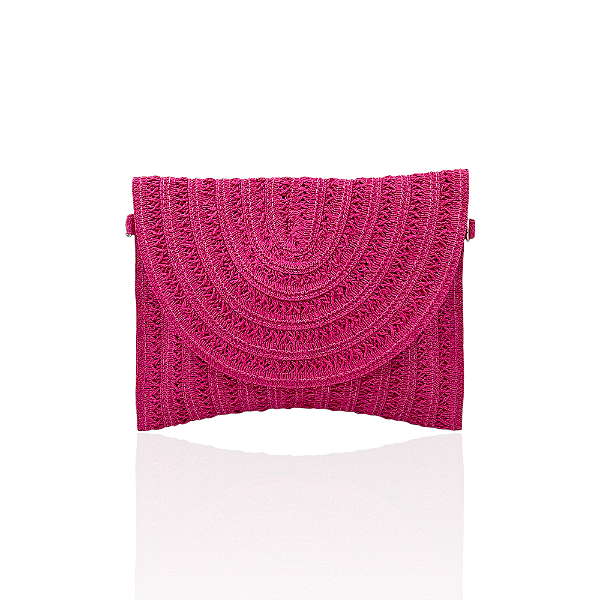 Bolsa carteira palha pink