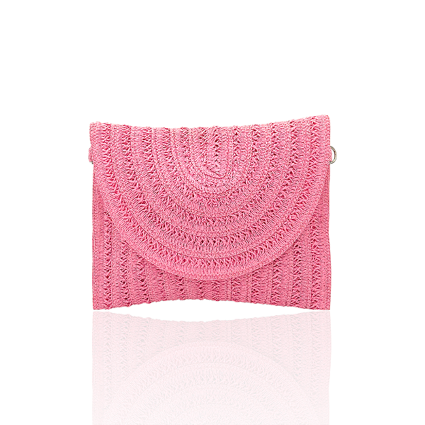 Bolsa carteira palha rosa