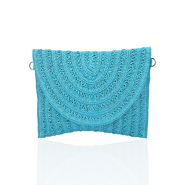 Bolsa carteira palha azul
