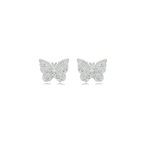 Brinco borboleta zircônia prata 925 5158905