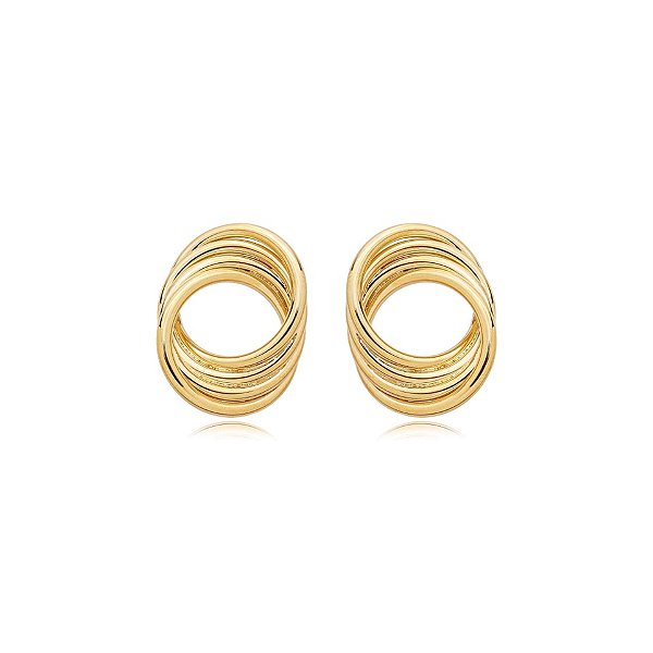 Brinco elos ouro semijoia BZ18445AU
