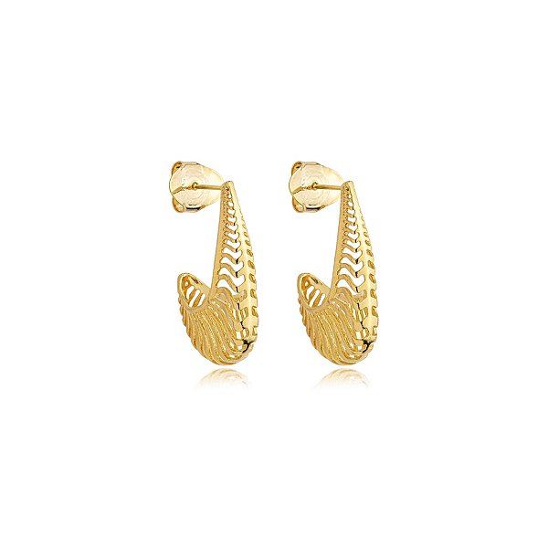 Brinco aros ouro semijoia BZ21601AU
