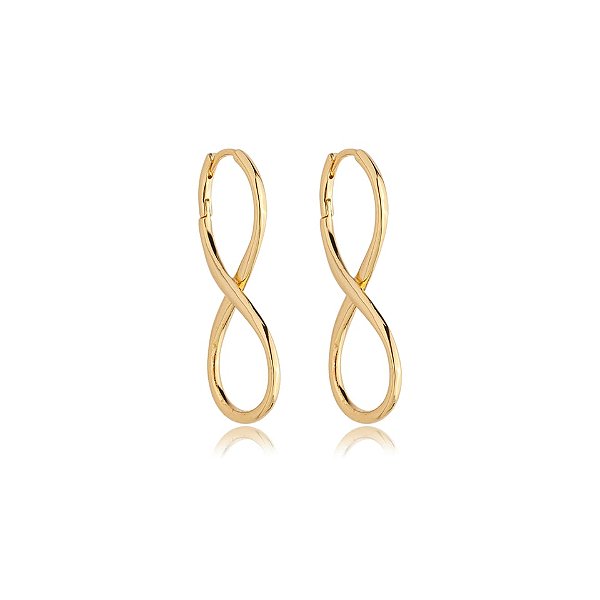 Brinco argola infinito ouro semijoia E230716