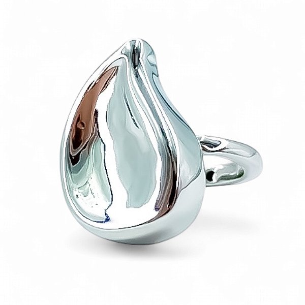 Anel Elaine Palma gota ródio semijoia