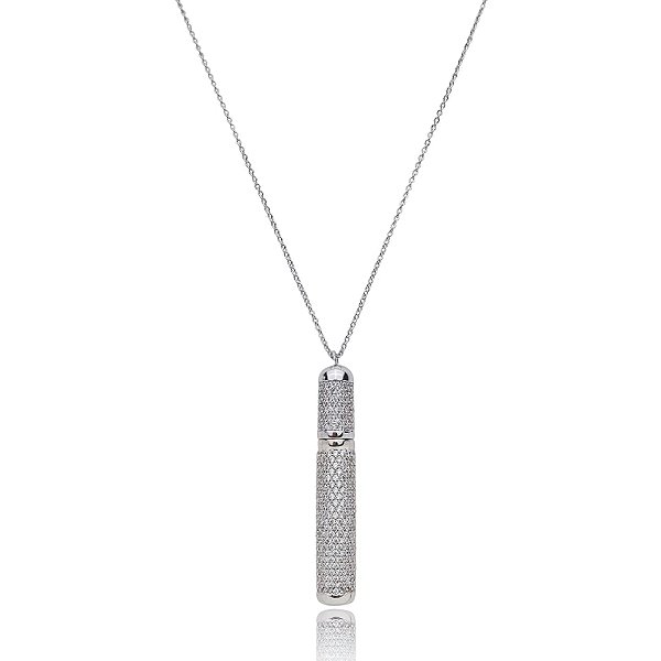 Colar Elaine Palma perfumeiro zircônia ródio semijoia
