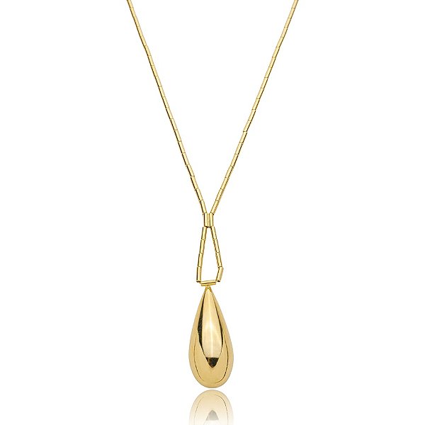 Colar canutilhos gota ouro semijoia CZ21926AU