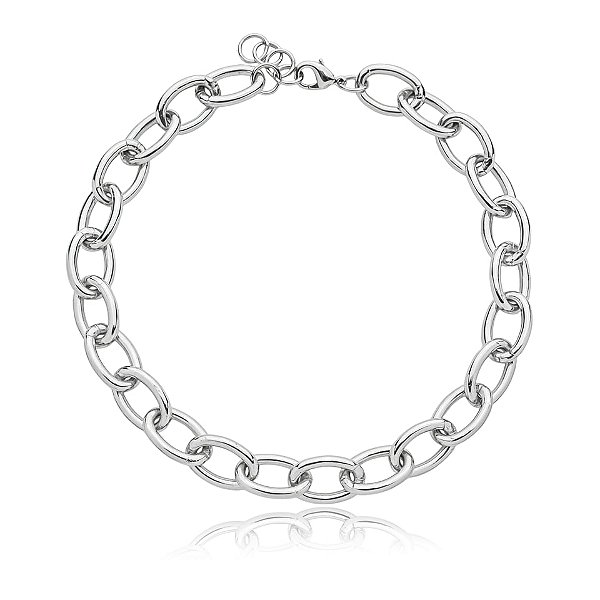 Colar corrente elos ródio semijoia CZ16409RD