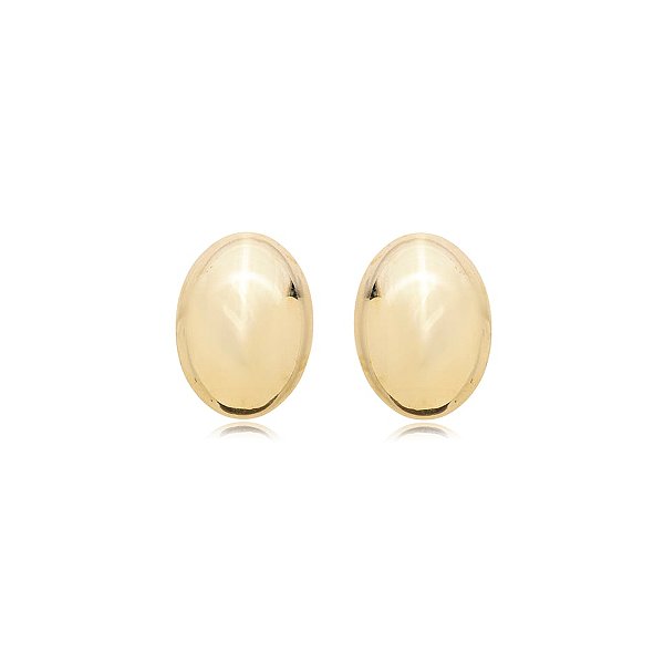 Brinco oval g ouro semijoia BZ21840AU