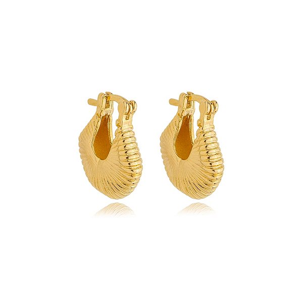 Brinco argolinha mola ouro semijoia BZ21700AU