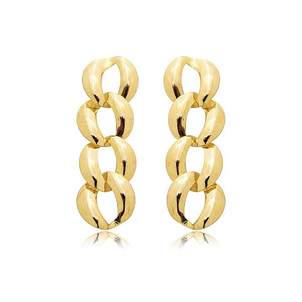 Brinco elos ouro semijoia BZ21830AU