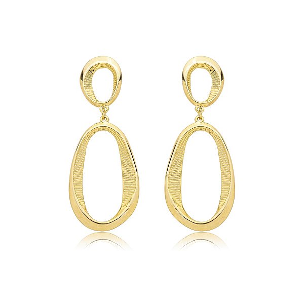Brinco elos ouro semijoia BZ21885AU