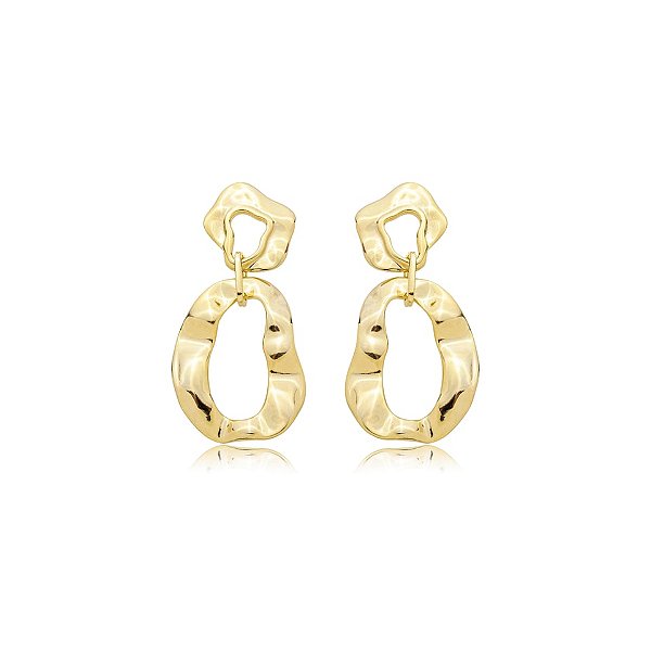 Brinco elos ouro semijoia BZ21898AU