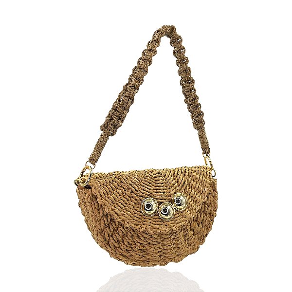 Bolsa de palha Mariana Amaral caramelo