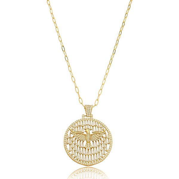 Colar Espírito Santo zircônia ouro semijoia