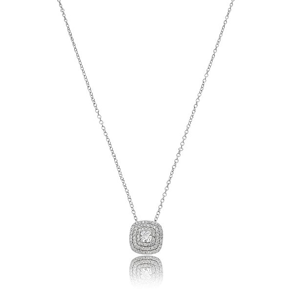 Colar quadrado zircônia ródio semijoia 021900