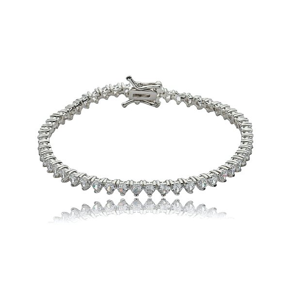 Pulseira zircônia ródio semijoia 011959