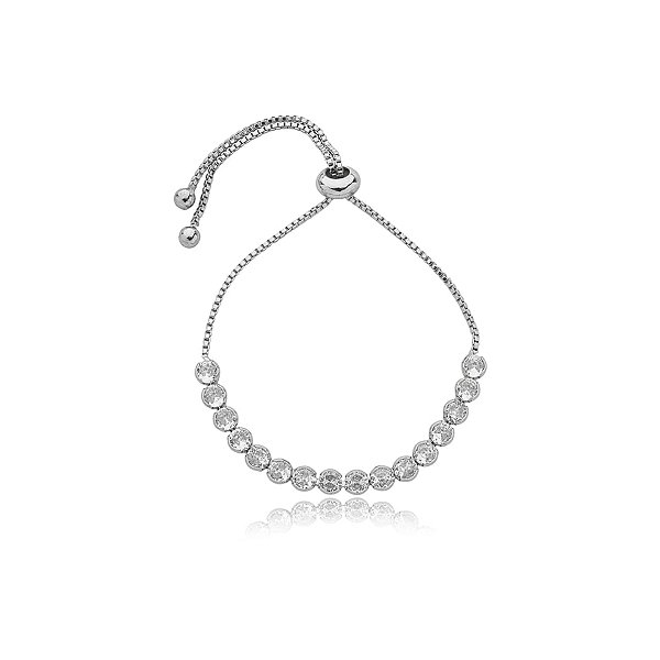 Pulseira gravatinha zircônia ródio semijoia FZ331/7100
