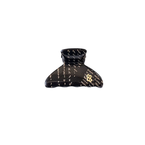 Piranha de cabelo Bianca acrílico preto renda dourado 05 300
