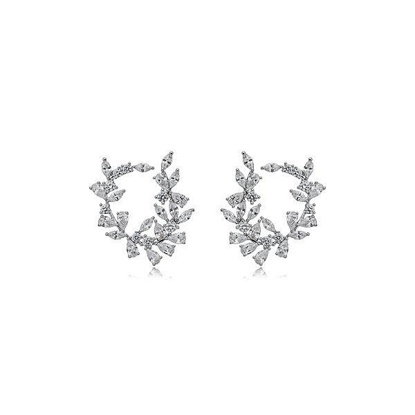 Brinco frontal zircônias ródio semijoia 23k10048