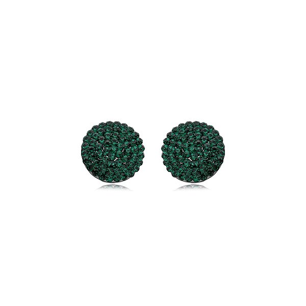 Brinco botão p Leticia Sarabia cristal verde emerald 6274