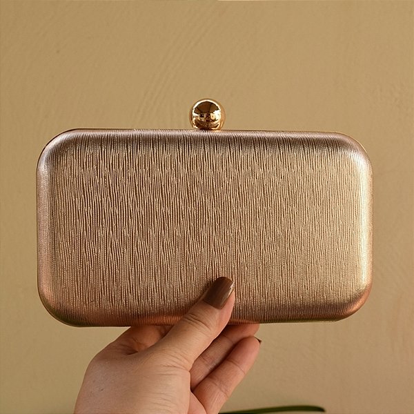 Clutch couro sintético champagne M-827