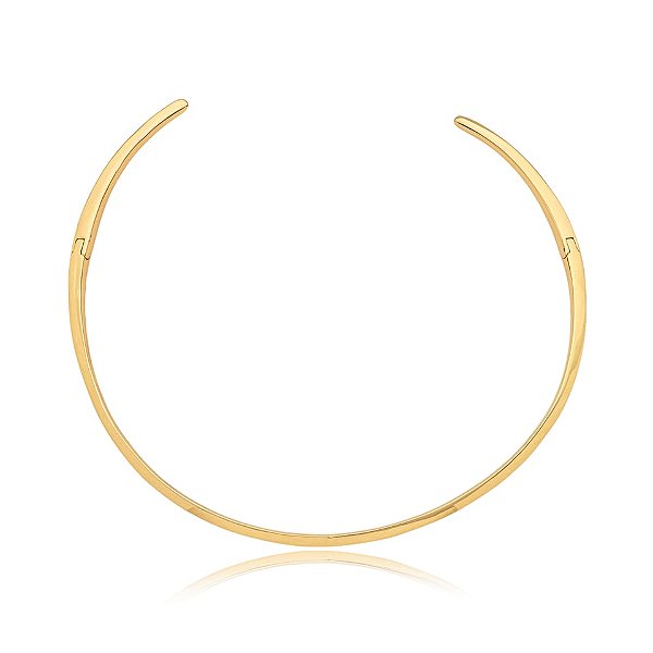 Colar aro ouro semijoia