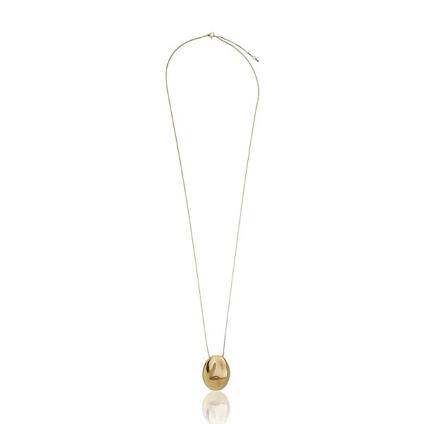 Colar oval ouro fosco g semijoia