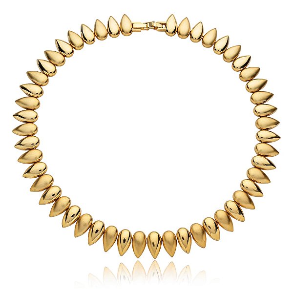 Colar choker gotas ouro fosco semijoia