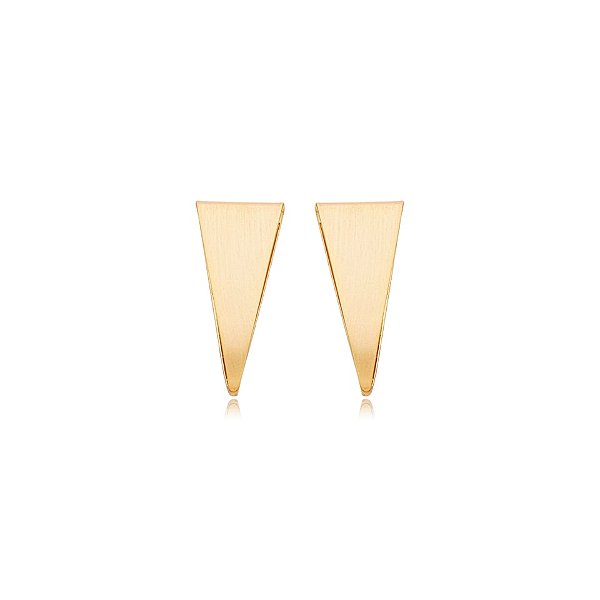 Brinco triangular ouro fosco semijoia