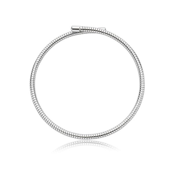 Pulseira mola snake ródio semijoia