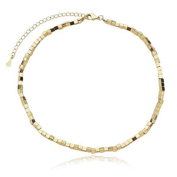 Colar choker canutilho ouro semijoia
