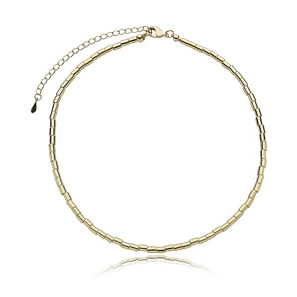 Colar choker canutilho ouro semijoia