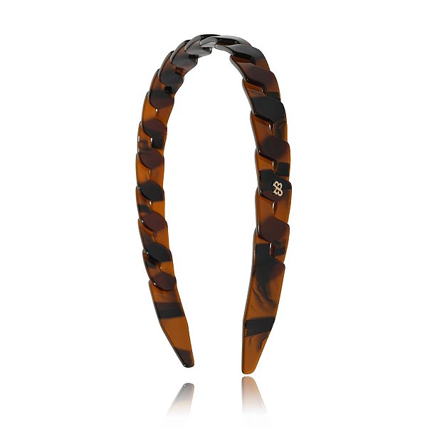 Tiara acrílico Bianca trançada marrom 20 194