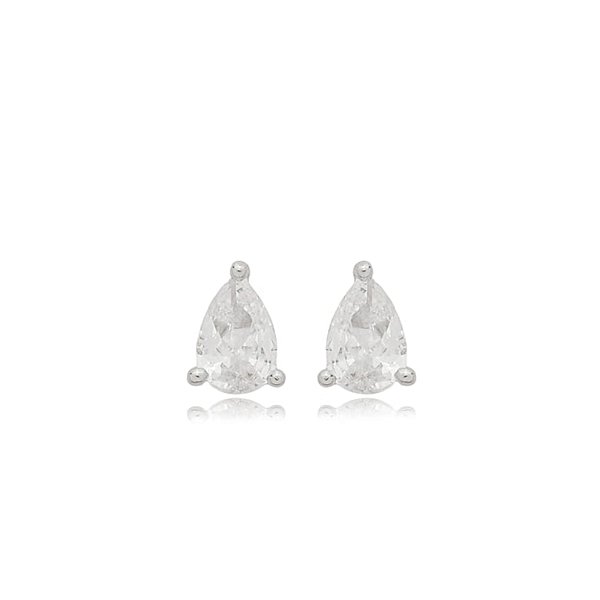 Brinco mini gota cristal prata 925