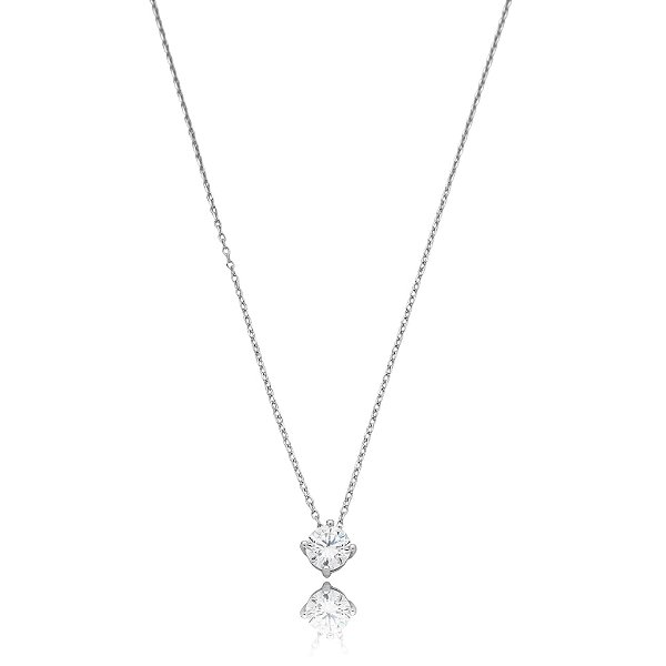 Colar redondo zircônia prata 925