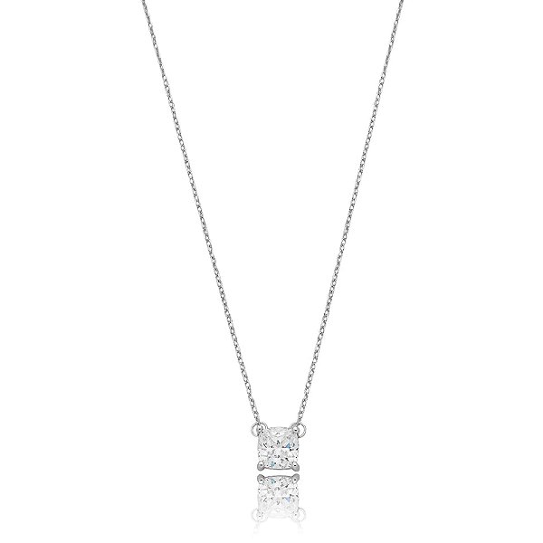 Colar quadrado zircônia prata 925
