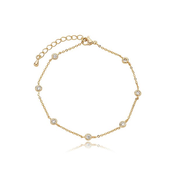Pulseira corrente cristal ouro semijoia SL-210387