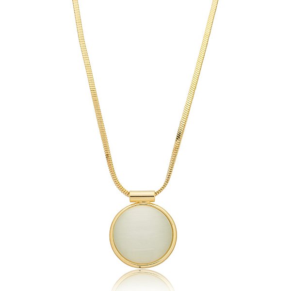Colar cristal olho de gato ouro semijoia XL 2138