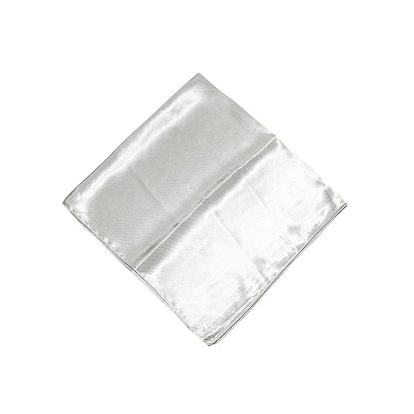 Lenço cetim quadrado liso prata LEN-055