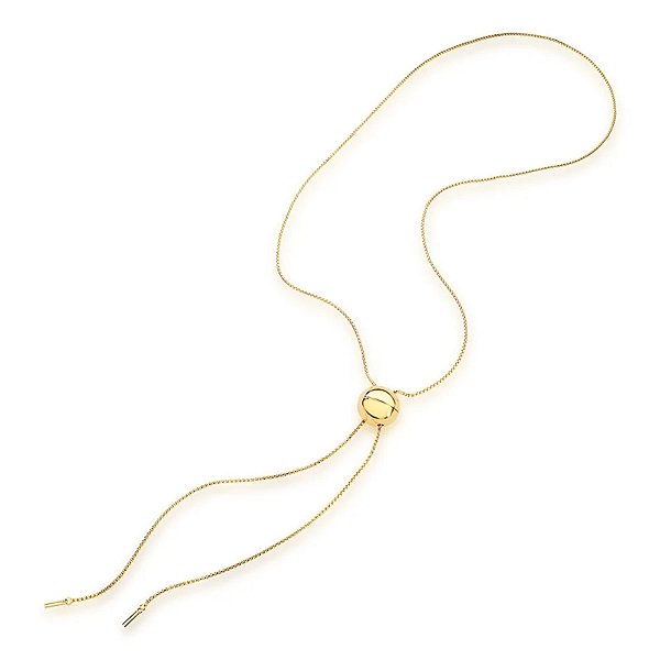 Colar longo esfera ouro semijoia