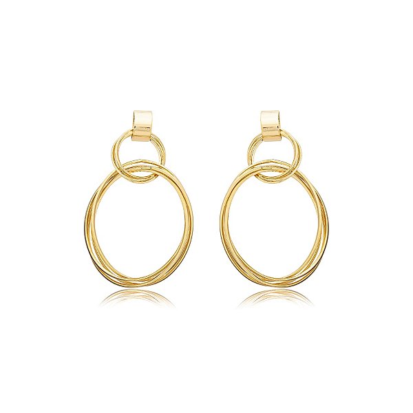 Brinco elos ouro semijoia BA 5803