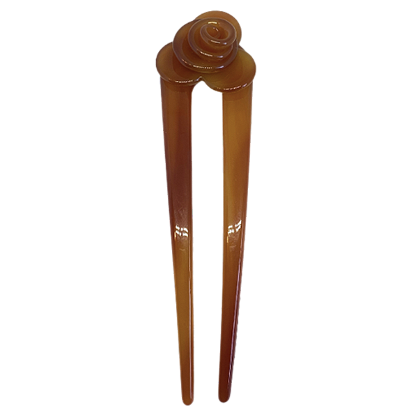 Pente coque flor acetato caramelo