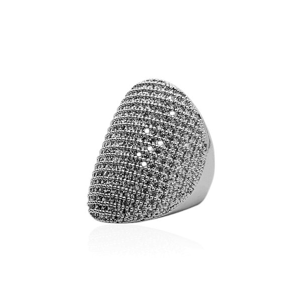 Anel oval zircônia ródio semijoia JZ-230819