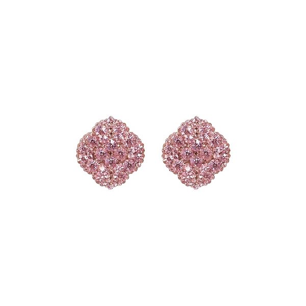 Brinco ponteira Leticia Sarabia cristal rosa light rose prateado 6631